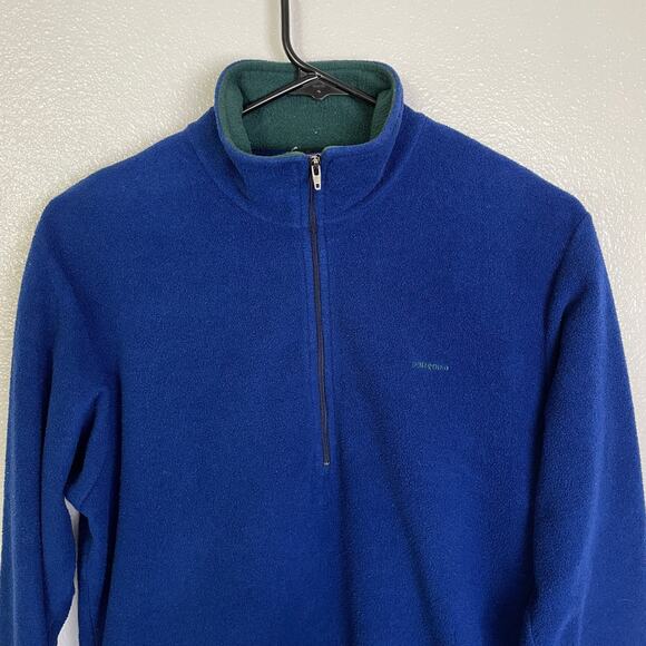 Vtg Patagonia Mens Capilene 1/4 Zip Long Sleeve Pullover M Blue Fleece Outdoors - Picture 3 of 9